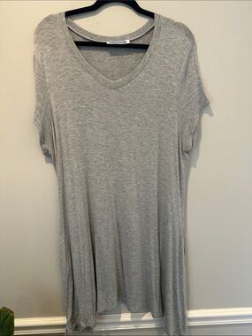 Unbranded Light Gray V-Neck Midi Dress